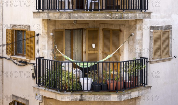 House in the old town of Alcudia, Majorca, Spain, Europe