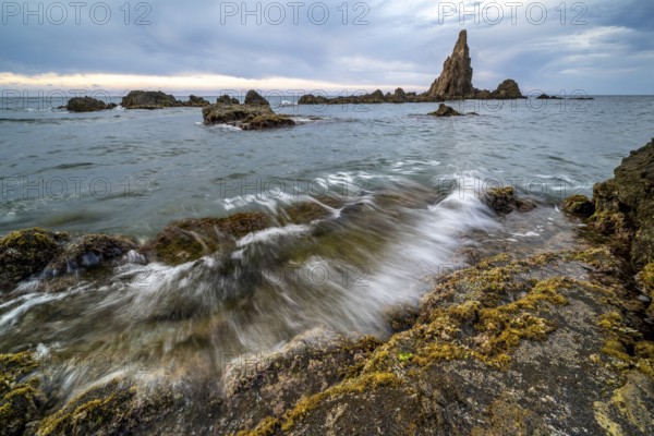 Rocky coast, Cabo de Gata-Nijar Natural Park, Almeria, Andalusia, Spain, Europe