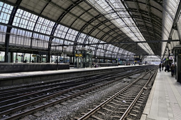 Interior view of the central station of the capital, Amsterdam Centraal, Amsterdam, Province of North Holland, Netherlands