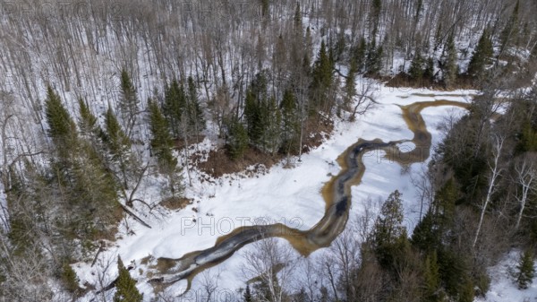 River in winter. Region of La Mauricie. Province of Quebec. Canada