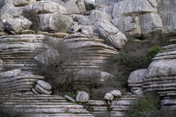 Bizarre limestone rock formations, El Torcal nature reserve, Torcal de Antequera, Malaga province, Andalusia, Spain, Europe