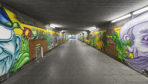 Art project by Martin Blumöhr, pedestrian subway Niwenhaus, Dom-Pedro-Straße, Munich, Bavaria, Germany, Europe