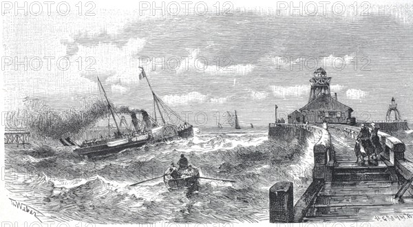 Ostend on the North Sea coast, around 1900, Flanders, Belgium, reproduction of an original, historical, Europe