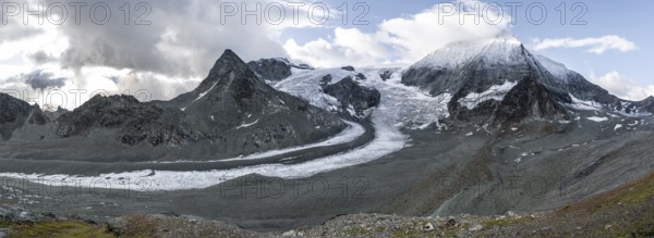 Panorama, summit of Mont Blanc de Cheilon and glacier Glacier de Cheilon, Valais Alps, Valais, Switzerland, Europe