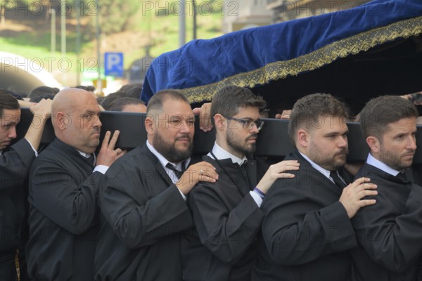 Good Friday procession, bearer of a processional altar, Costaleros, Malaga, Spain, Europe