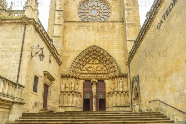 Door to the gothic cathedral of Burgos called Santa Maria, Castilla Leon, Spain, Europe