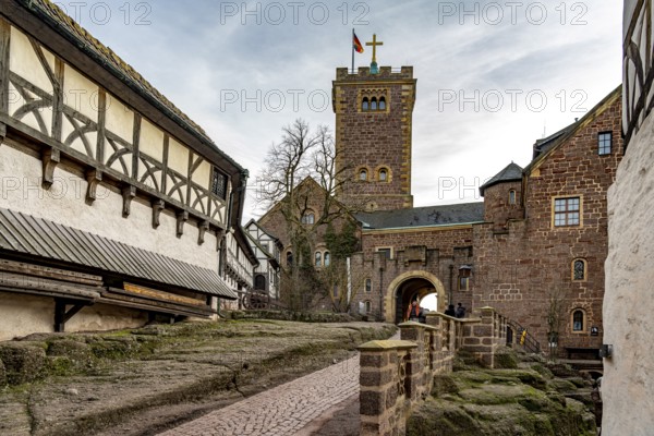 Wartburg outer bailey, UNESCO World Heritage Site in Eisenach, Thuringia, Germany, Europe