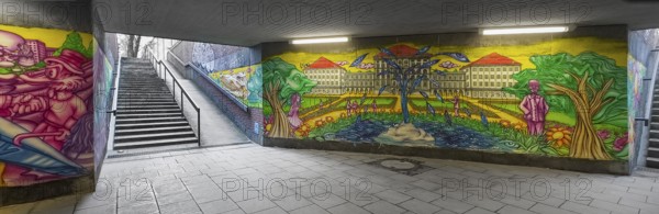 Art project by Martin Blumöhr, pedestrian subway Niwenhaus, Dom-Pedro-Straße, Munich, Bavaria, Germany, Europe