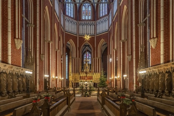 Interior of the Doberan Minster in Bad Doberan, Mecklenburg-Western Pomerania, Germany, Europe