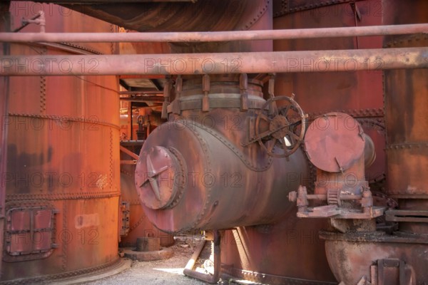 Birmingham, Alabama - The Sloss Furnaces National Historic Landmark. The furnaces made pig iron from 1882 to 1971. The facility is now open to the public