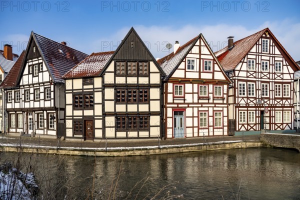 Half-timbered houses Auf den Dielen an der Pader in Paderborn, North Rhine-Westphalia, Germany, Europe