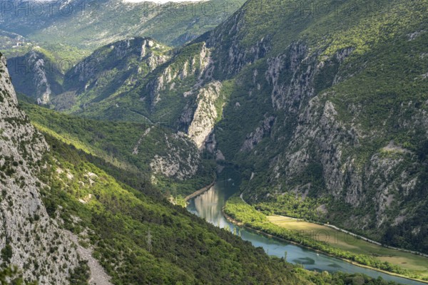 View of the Cetina Gorge with the River Cetina near Omis, Croatia, Europe