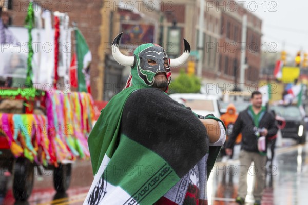 Detroit, Michigan USA - 4 May 2025 - The annual Cinco de Mayo parade was held in southwest Detroit, a heavily Mexican-American community, on a rainy spring day