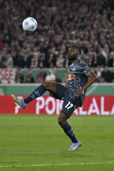 Ridle Baku RasenBallsport RB Leipzig RBL (17) Action on the ball semi-final, DFB Cup, MHPArena, MHP Arena Stuttgart, Baden-Württemberg, Germany, Europe