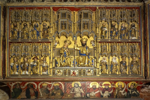 Altarpiece from St Georgen in the interior of St Nikolai Church in the Hanseatic city of Wismar, Mecklenburg-Western Pomerania, Germany, Europe