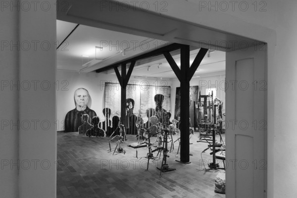 Installation Reminiscences by Josef Szajna, former beech forest concentration camp, today a concentration camp memorial, Weimar, Thuringia, Germany, Europe