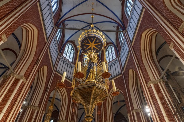 St Mary's chandelier in the choir of Doberan Minster in Bad Doberan, Mecklenburg-Western Pomerania, Germany, Europe