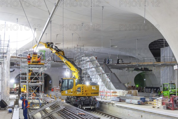 Preparations are underway for the Stuttgart 21 open construction site days, where interested parties can once again find out about the progress of construction work on Germany's largest construction site at Easter. Last year, 120, 000 people came to visit the new main railway station. Stuttgart, Baden-Württemberg, Germany, Europe