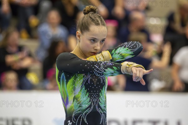 German Gymnastics League (Bundesliga) for woman, 1st competition day 2025 in Mannheim***Jesenia shepherd (TSV Tittmoning-Chemnitz) on floor