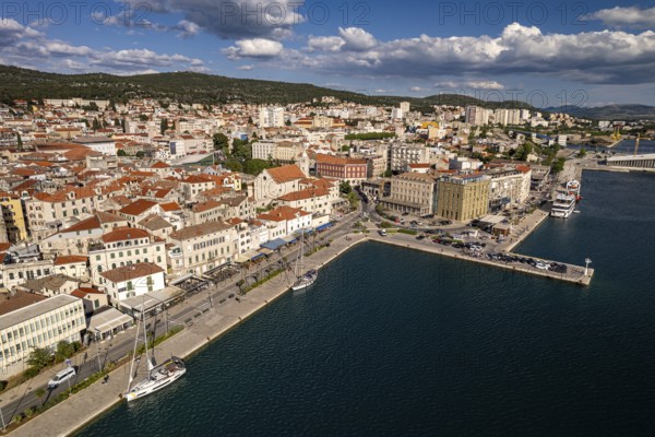 City view of Sibenik seen from the air, Croatia, Europe