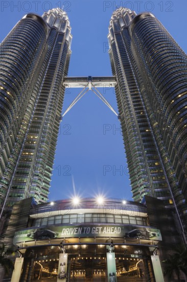 KUALA LUMPUR, MALAYSIA, MAY 5: Petronas Twin Towers in twilight on May 5, 2011 in Kuala Lumpur. They were the tallest building in the world 1998-2004 and remain the tallest twin building
