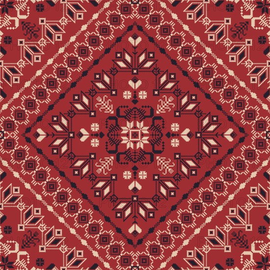 Traditional Latvian embroidery seamless pattern, vector illustration