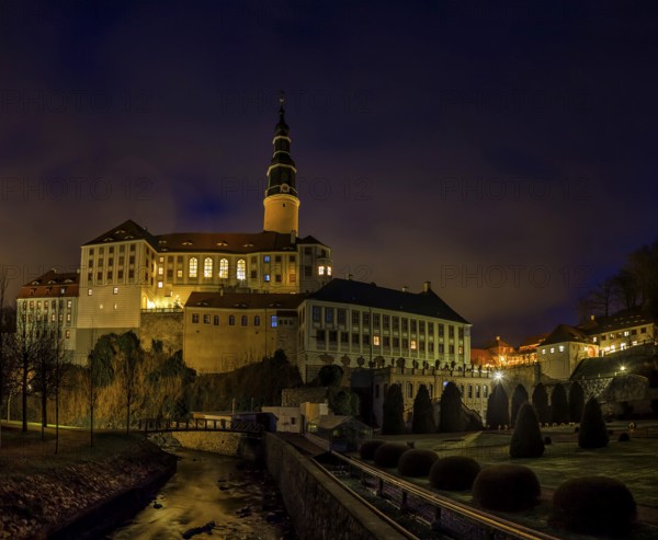Weesenstein Castle by night
