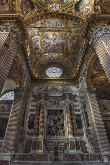Side altar in the Basilica della Santissima Annunziata del Vastato, Piazza della Nunziata, 4, Genoa. Italy