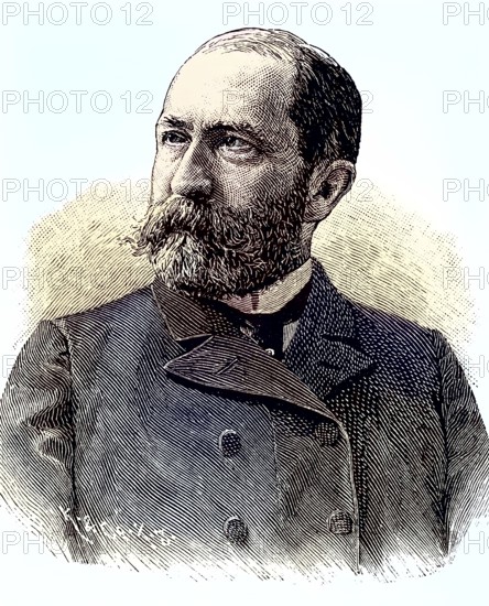 Heinrich Carl Joseph Ritter von Mendel, Edler von Steinfels, 1849, 1902, Prussian Land Economist and Member of the Prussian House of Representatives, c. 1885, Historical, digitally restored reproduction from a 19th century original, Prussian Land Economist and Member of the Prussian House of Representatives, c. 1885, Historical, digitally restored reproduction from a 19th century original