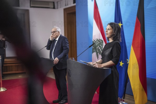 Annalena Baerbock (Buendnis 90 Die Gruenen), Bundesaussenministerin, trifft S.E. den geschv§ftsfvºhrende Minister fvºr Auswv§rtige Angelegenheiten und libanesische Staatsangehv?rige im Ausland der Libanesischen Republik, Herr Abdallah Bou
