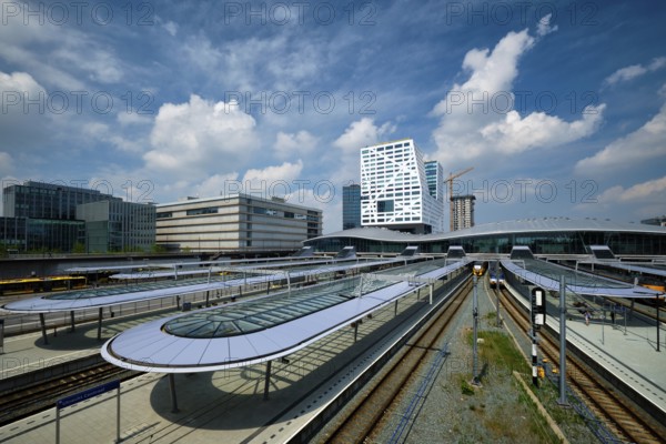 UTRECHT, NETHERLANDS, MAY 25, 2018: Utrecht bus and railway station Utrecht Centraal. Utrecht, Netherlands. The station is the largest and busiest in the Netherlands