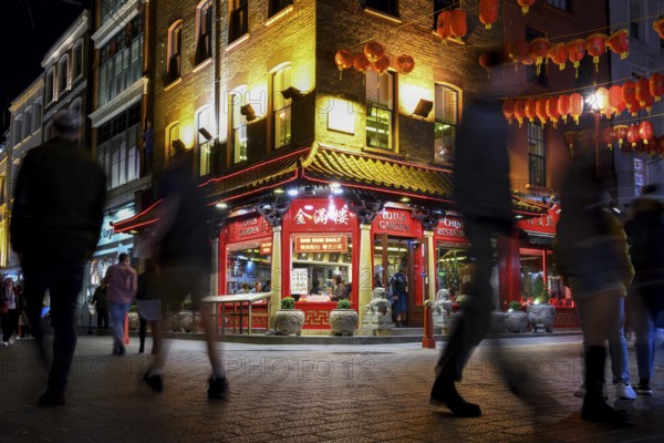China Town by night, Chinese Quarter, West End, London, England, United Kingdom, Europe
