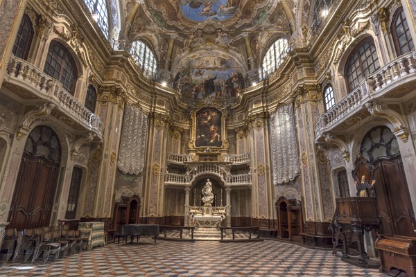 Interior of the church of San Filippo Neri, built in 1749, Via Lomellini, Genoa, Italy, Europe