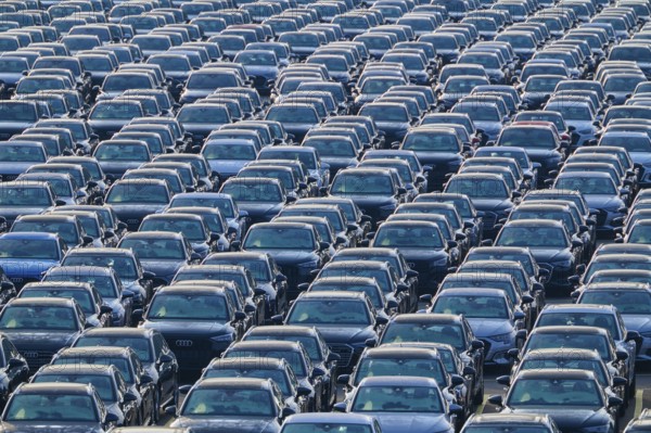 Large number of cars on assembly point, Brand Audi, Germany, Europe