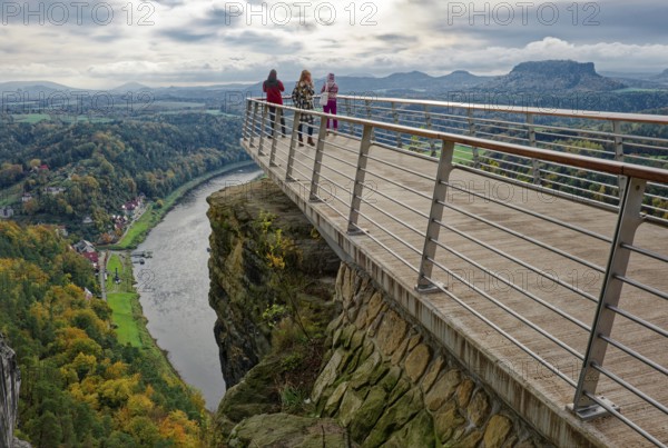 The New Bastei View, Rock Formation Bastei, Lohmen, Saxon Switzerland, Elbe Sandstone Mountains, Saxony, Germany, Europe