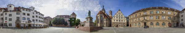 Schillerplatz Stuttgart Panorama Germany