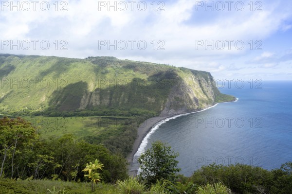Waipi'o Valley seen from Waipi'o Valley Lookout, Big Island, Hawaii, USA, North America
