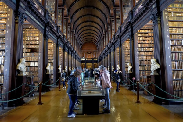 Long Room, the old library of Trinity College, University, Dublin, Republic of Ireland