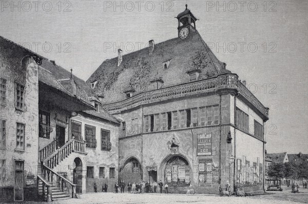 The department stores' in Colmar around 1880, Alsace, France, digital reproduction of an original from the 19th century, historical, Europe