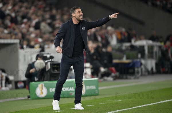 Coach Coach Zsolt Löw RasenBallsport RB Leipzig RBL Gesture Gesture TV camera Semi-final, DFB Cup, MHPArena, MHP Arena Stuttgart, Baden-Württemberg, Germany, Europe
