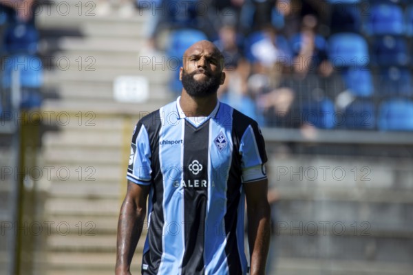 Football 3rd division, season 2024/25, matchday 2: Waldhof Mannheim against Viktoria Köln. Picture: Disappointment for Terrence Boyd after the defeat