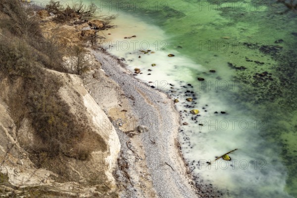 The famous chalk cliffs on the Baltic Sea coast in Jasmund National Park, Ruegen Island, Mecklenburg-Western Pomerania, Germany, Europe