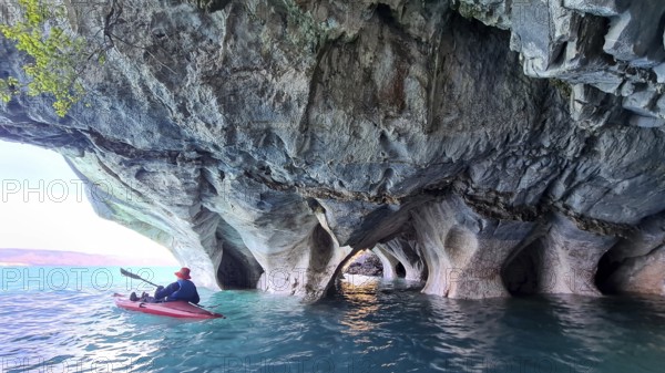 Capillas de Marmol in Lago General Carrera in Patagonia on the Carretera austral, Patagonia, Chile, South America