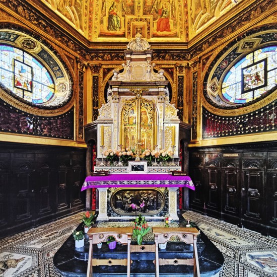 Interior view of the Chapel of Grace in Kevelaer, Lower Rhine, North Rhine-Westphalia, Germany, Europe