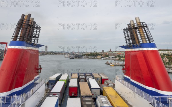 Large Stenaline car ferry leaves harbour, Eriksberg, Gothenburg, Sweden, Europe