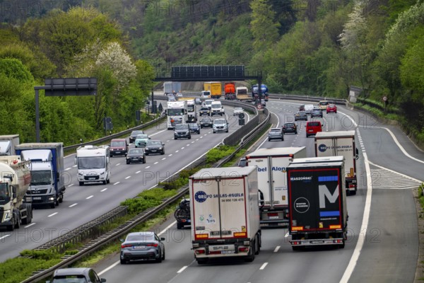 Motorway A1 near Wetter, at the Volmarstein junction, view to the northeast, North Rhine-Westphalia, Germany, Europe
