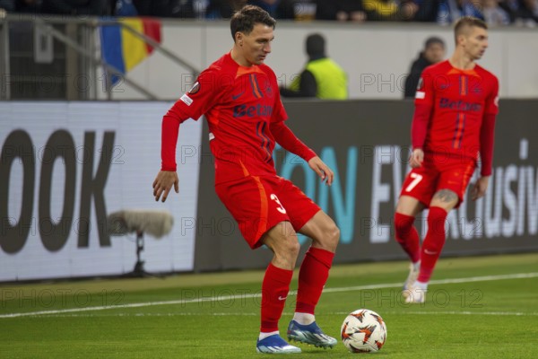 Football UEFA Europa League, 2024/25 season, matchday 6: TSG Hoffenheim v Steaua Bucharest. Picture: Risto Radunovic (33, Bucharest)