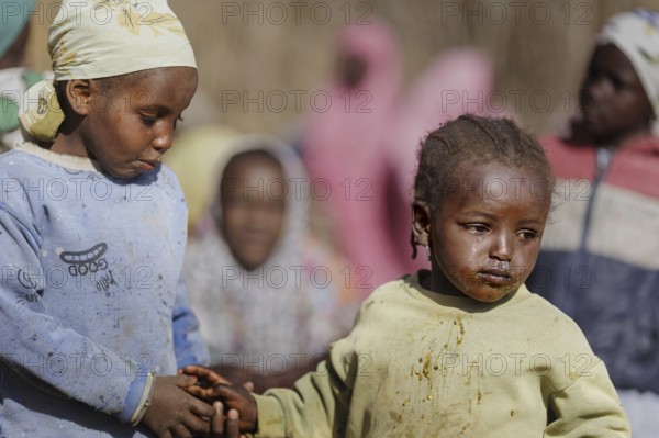 Two little girls in the community of Maraban Dare, in Plateau state, 07/02/2024