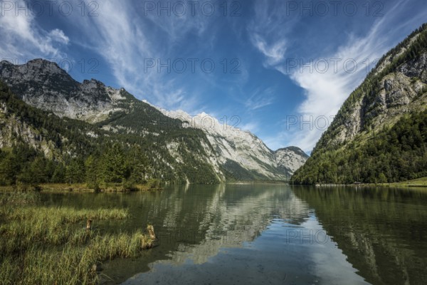 Obersee, Königssee, Schönau, Berchtesgaden National Park, Berchtesgadener Land, Upper Bavaria, Bavaria, Germany, Europe