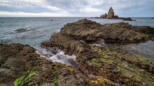 Rocky coast, Cabo de Gata-Nijar Natural Park, Almeria, Andalusia, Spain, Europe